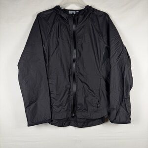 Athleta Trackline Shell Hooded Jacket Black S/842603 Women’s Medium M Full Zip